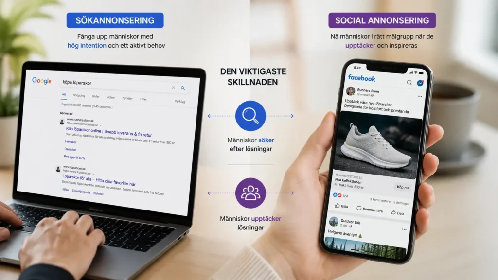 Sökannonsering vs social annonsering