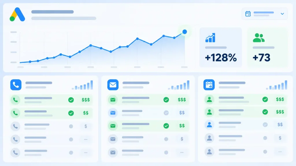 Illustration av konverteringsspårning google ads