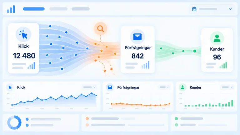 Illustration av en marknadsanalys dashboard i Google ads